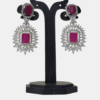 Lexus Pink Stone Silver Necklace Set: 3 Layers, 2 Steps Haram