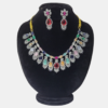 Premium Silver Color Multicolor Stone Necklace Set